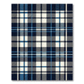Classic Navy Cream Plaid Grid Rug