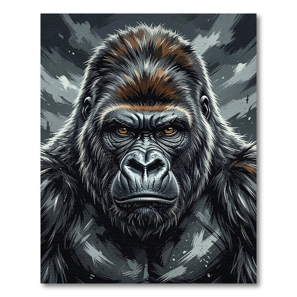 Majestic Silverback Gorilla Portrait Art Rug