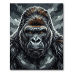 Majestic Silverback Gorilla Portrait Art Rug