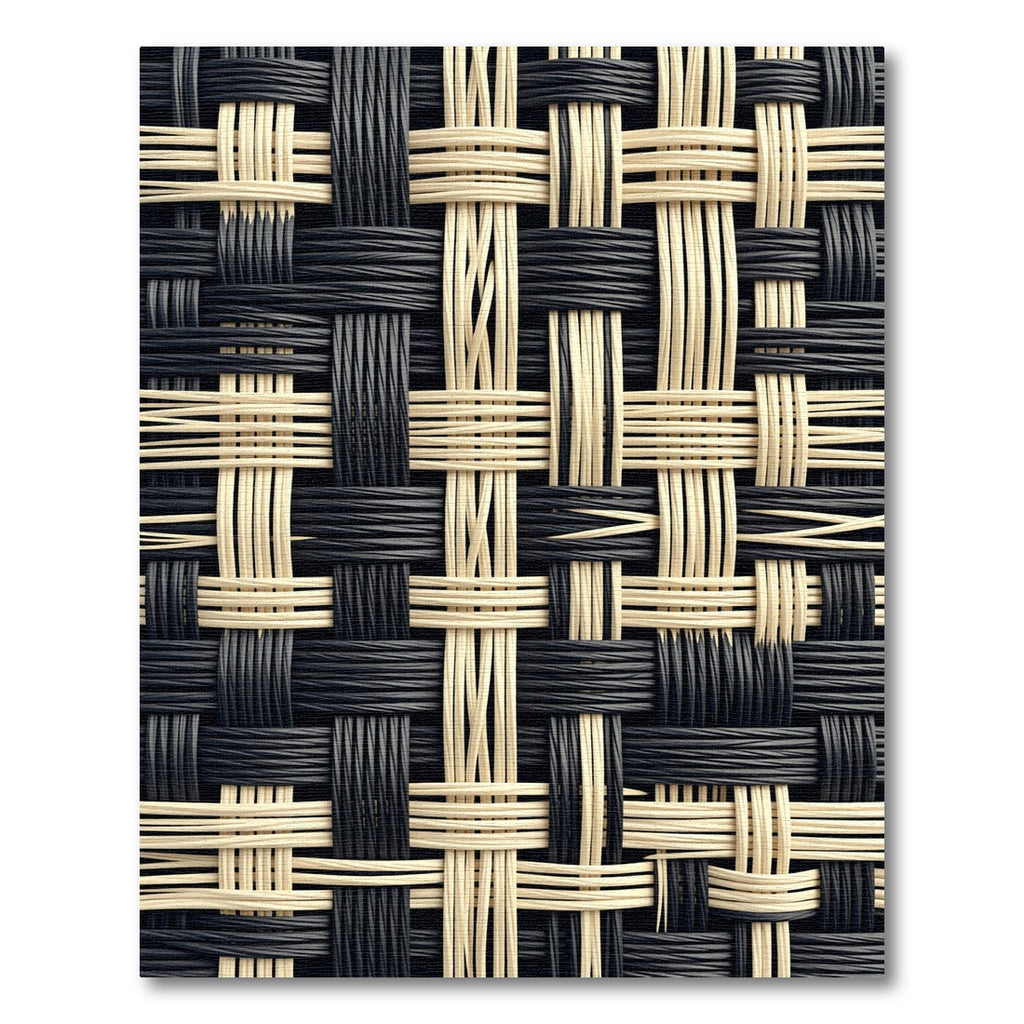 Monochrome Woven Black and Ivory Grid Rug