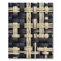 Monochrome Woven Black and Ivory Grid Rug