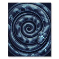Coiled Midnight Blue Serpent Spiral Rug