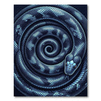 Coiled Midnight Blue Serpent Spiral Rug