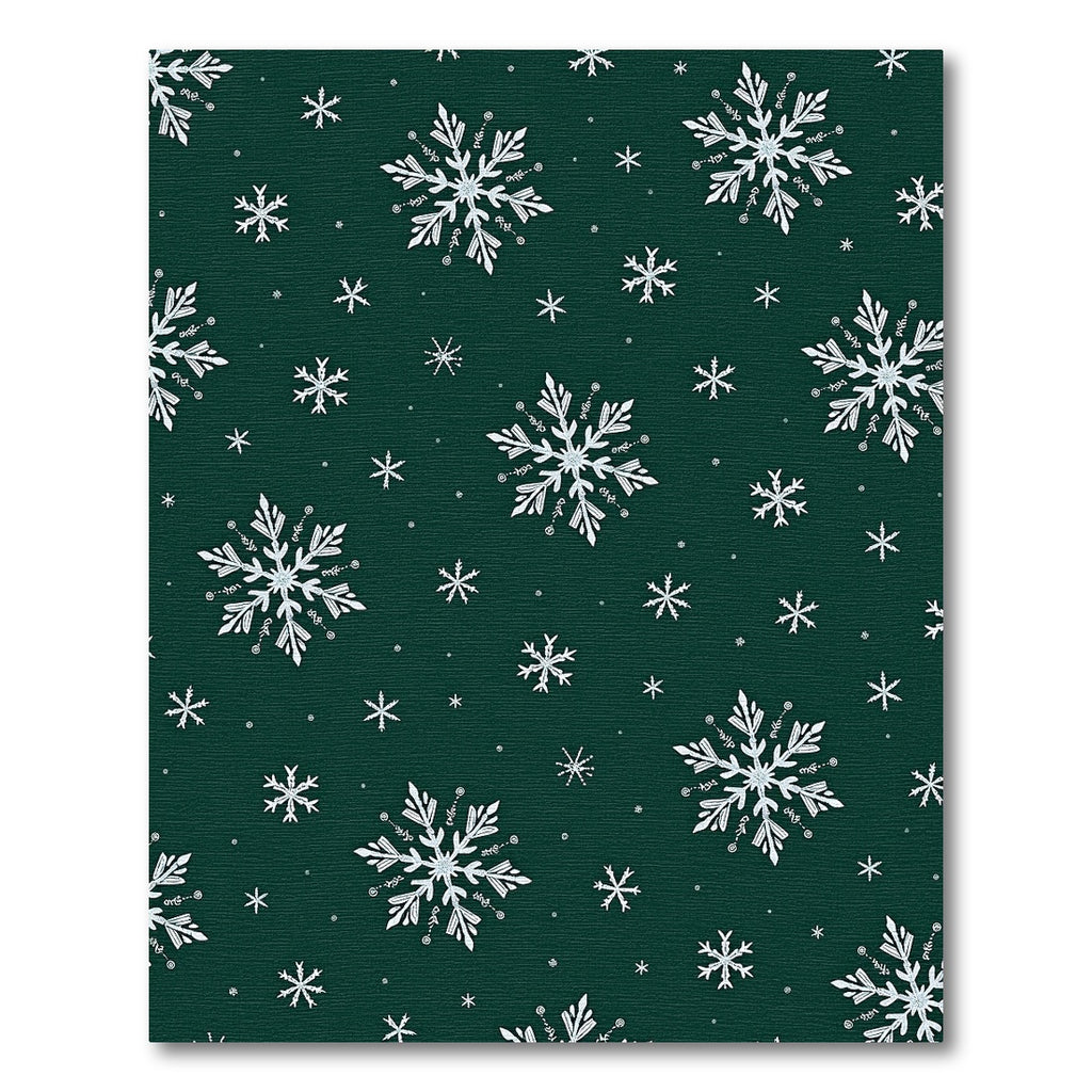Deep Green Snowflakes Winter Wonder Rug