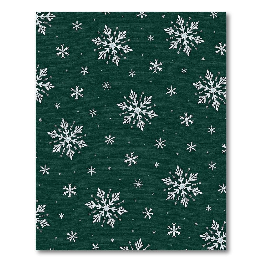 Deep Green Snowflakes Winter Wonder Rug