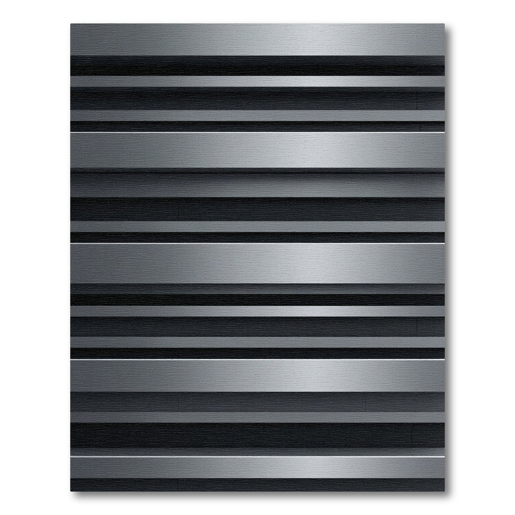 Minimalist Metallic Silver Linear Striped Rug