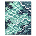 Teal Abstract Ocean Wave Ripples Rug