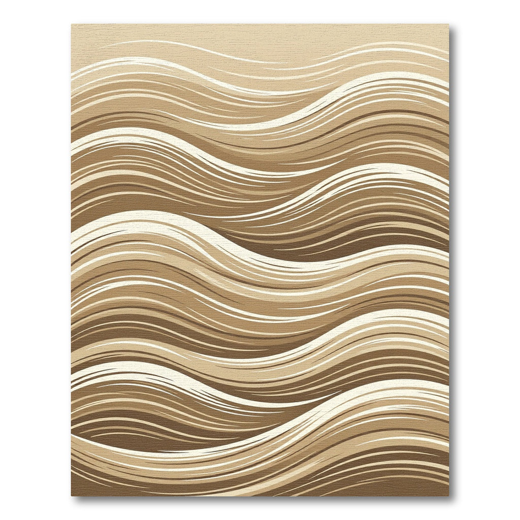 Sandy Tan Wavy Stripe Rug