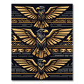 Golden Eagle Tribal Geometric Composition Rug
