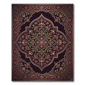 Ornate Burgundy Floral Medallion Tapestry Rug