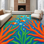 Whimsical Fish Coral Underwater Scene Rug
