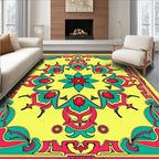 Vibrant Floral Medallion Pattern Rug