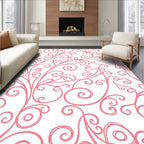 Pink Swirl Floral Pattern Rug