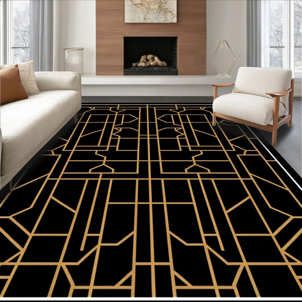 Modern Art Deco Geometric Pattern Rug