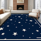 Navy Blue Star Pattern Rug
