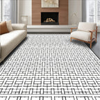 Monochrome Geometric Repeating Pattern Rug