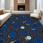 Ornate Midnight Celestial Circles Rug