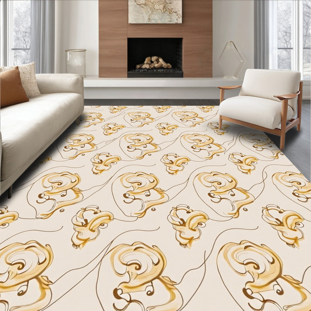 Abstract Swirls Organic Pattern Design Rug