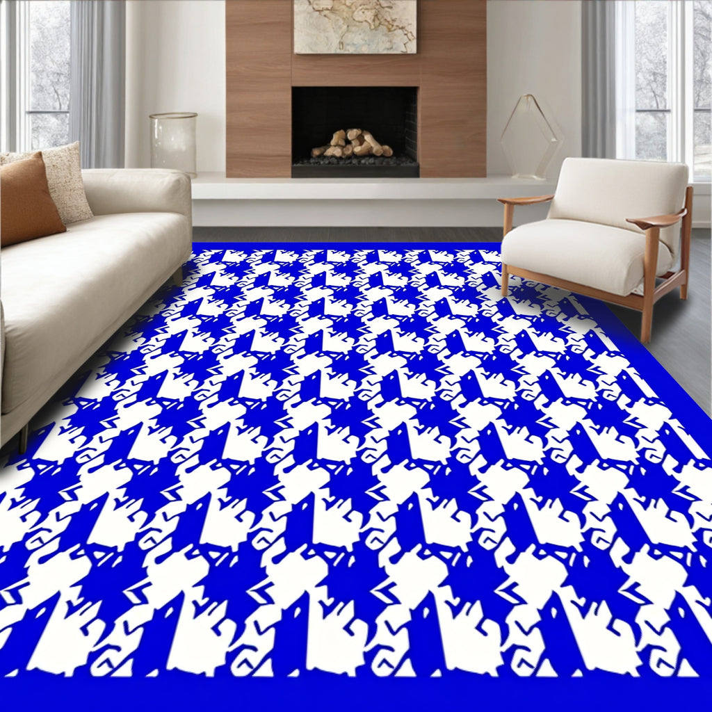 Classic Houndstooth Pattern Design Rug