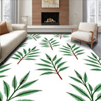 Green Fern Sprig Repeating Pattern Rug