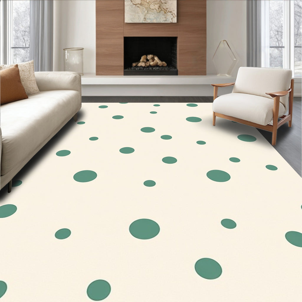 Spotted Teal Contemporary Pattern Rug