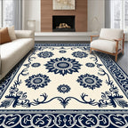 Classic Floral Sunburst Medallion Design Rug