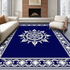 Ornate Mandala Geometric Border Design Rug