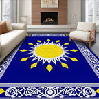 Radiant Sun Bordered Abstract Design Rug