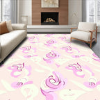 Soft Pink Swirl Abstract Pattern Rug