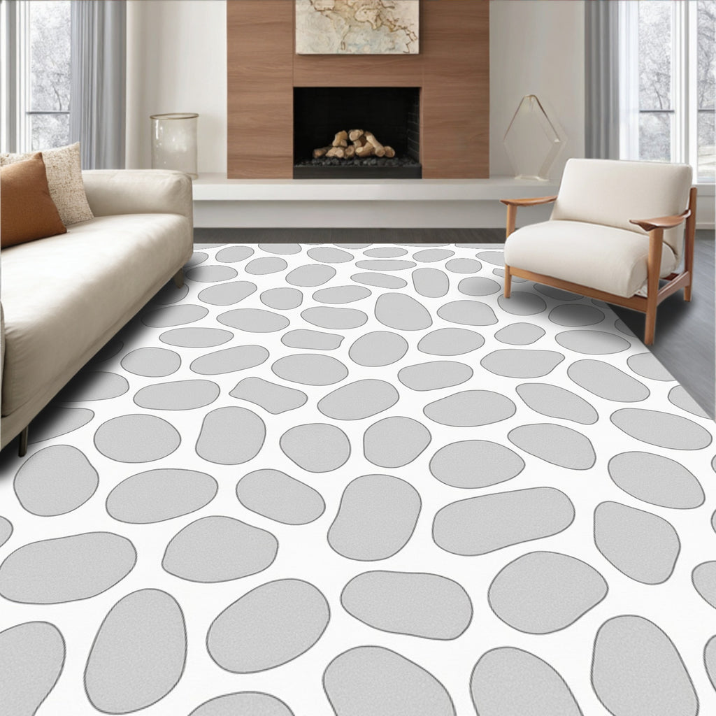 Organic Pebble Pattern Gray Rug