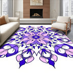 Violet Pink Floral Mandala Design Rug