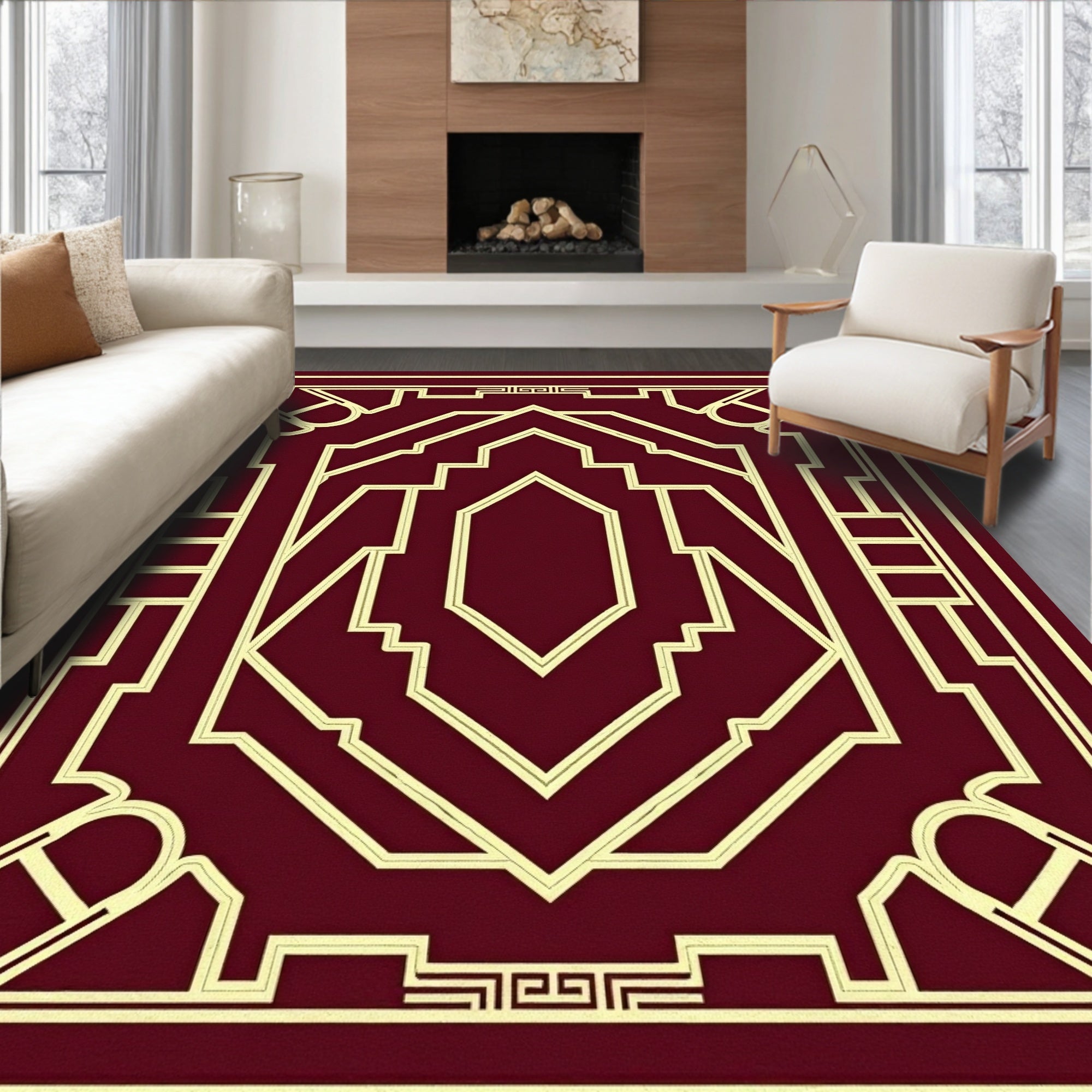 Art Deco Geometric Pattern Design Rug