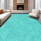 Teal Abstract Swirl Pattern Rug