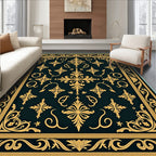 Golden Floral Medallion Pattern Rug