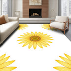 Yellow Daisy Floral Pattern Rug