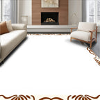 Ornamental Brown Flourish Accent Rug