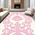 Pink Floral Damask Pattern Rug