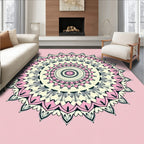 Pink Cream Intricate Mandala Design Rug