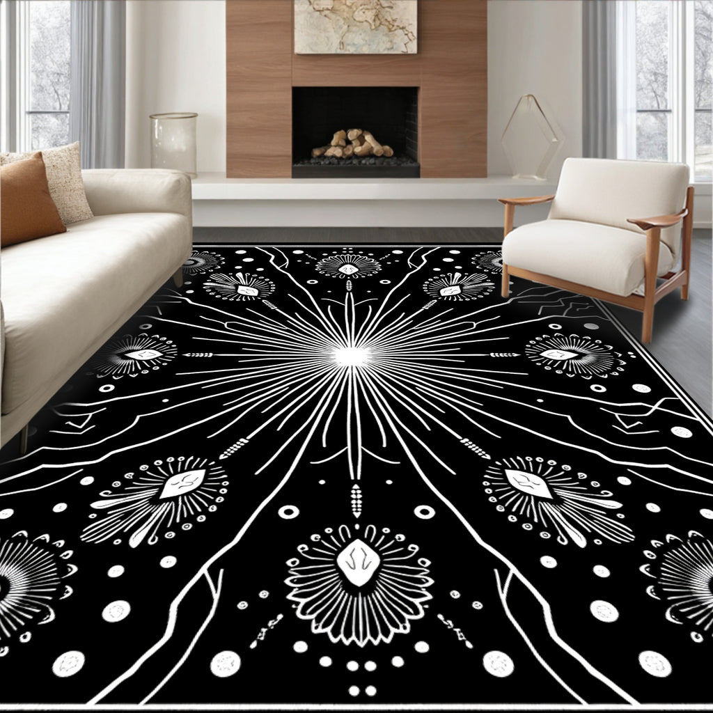Celestial Sun Starburst Floral Rug