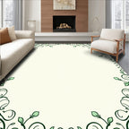 Elegant Green Floral Scrollwork Design Rug