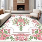 Pink Floral Garden Motif Rug