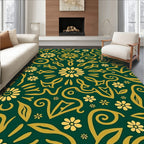 Whimsical Floral Swirls Pattern Rug