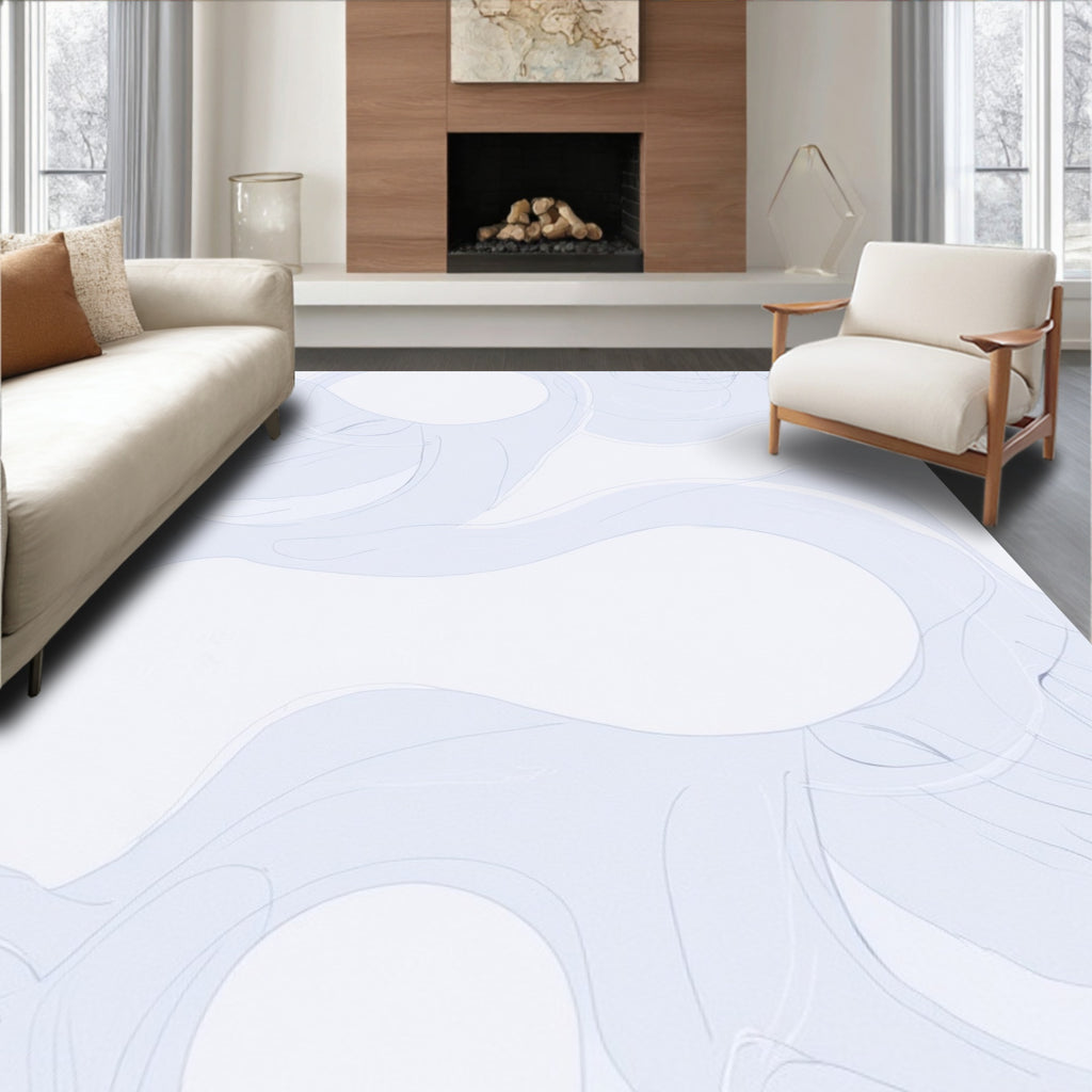 Abstract Wavy Soft Pastel Design Rug