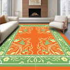 Orange Floral Nature Art Nouveau Rug