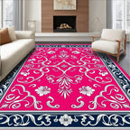 Vibrant Floral Swirl Pattern Rug
