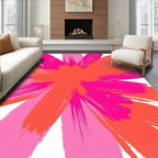 Vibrant Brushstroke Floral Pattern Rug