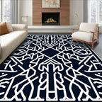 Abstract Geometric Line Art Rug