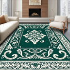 Elegant Floral Scrollwork Border Design Rug