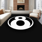 Bold black 8 graphic Rug