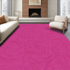Pink Abstract Contour Pattern Rug